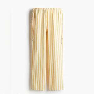 Divided Yellow and White Striped Trousers